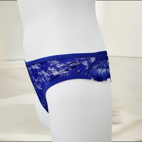 2/$20 Brand New Blue Lace G String T-Back Panties Underwear One Size - Picture 3 of 6